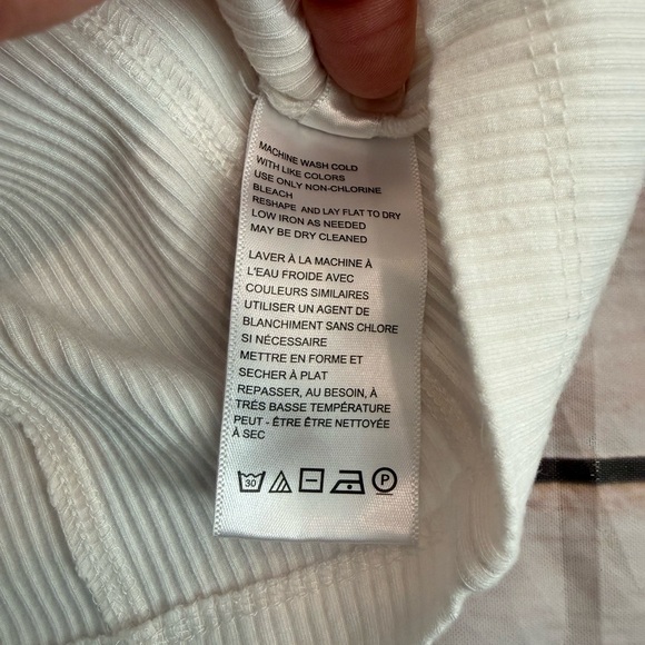 Urban Outfitters Crop Top Womens Medium Puff Sleeve White Ribbed Romantic - Picture 5 of 9